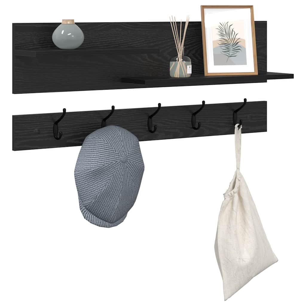 Wall-Mounted Coat Rack Wall-Mounted Black Oak 90 x 15 x 36 cm