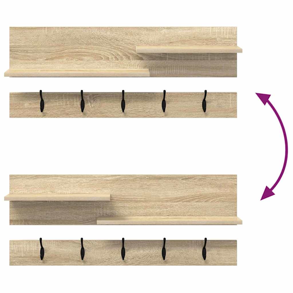 Wall-Mounted Coat Rack Wall-Mounted Sonoma Oak 90 x 15 x 36 cm