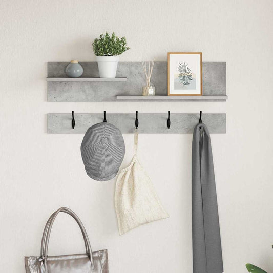 Wall-Mounted Coat Rack Wall-Mounted Concrete Grey