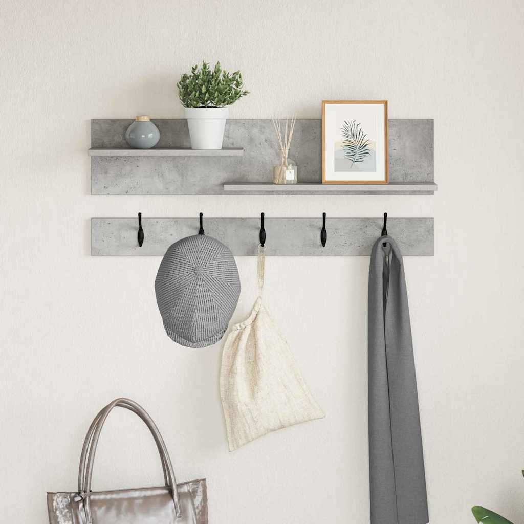 Wall-Mounted Coat Rack Wall-Mounted Concrete Grey