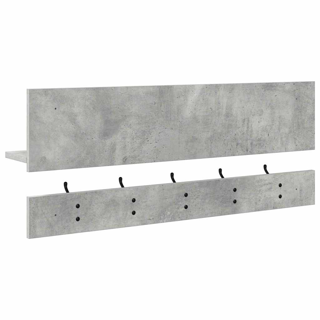 Wall-Mounted Coat Rack Wall-Mounted Concrete Grey