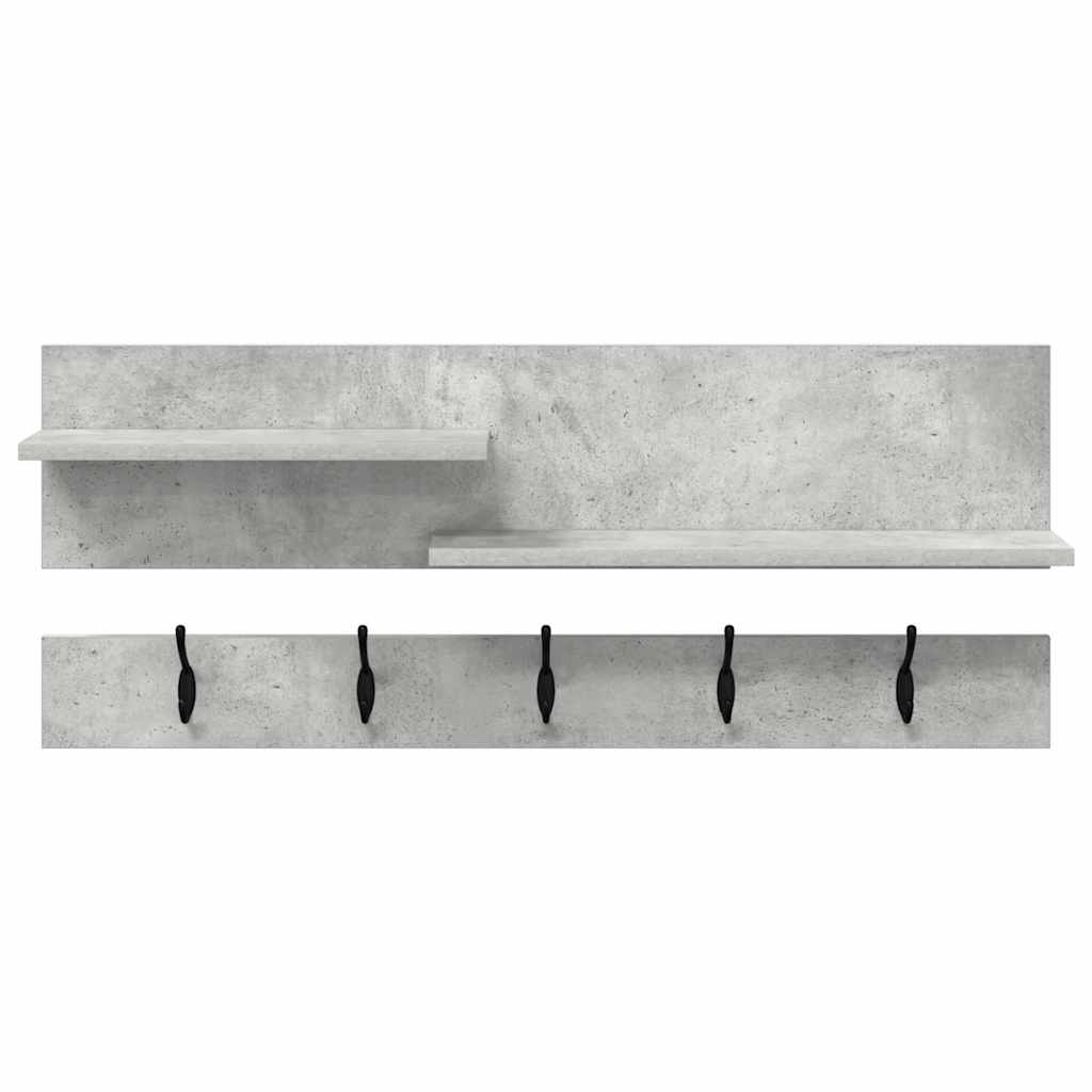Wall-Mounted Coat Rack Wall-Mounted Concrete Grey