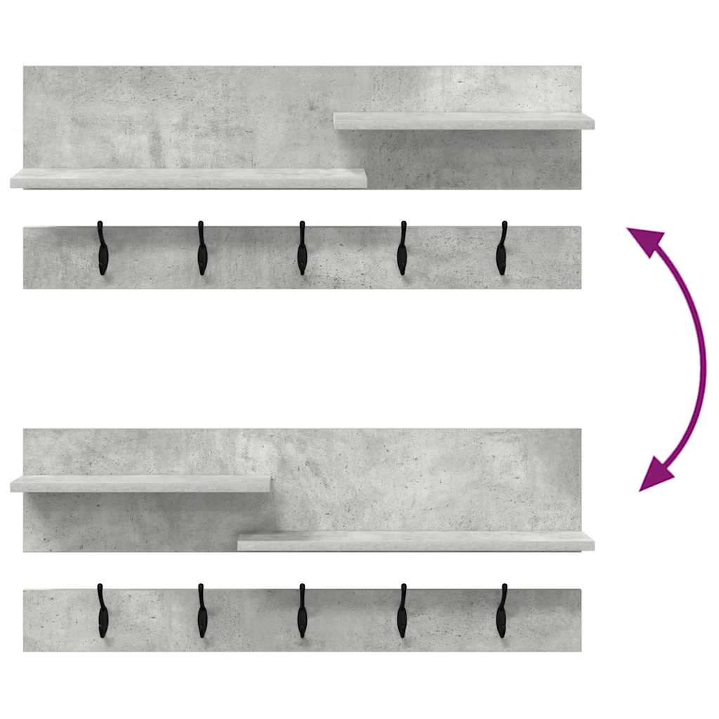 Wall-Mounted Coat Rack Wall-Mounted Concrete Grey