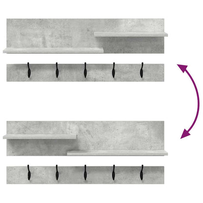 Wall-Mounted Coat Rack Wall-Mounted Concrete Grey