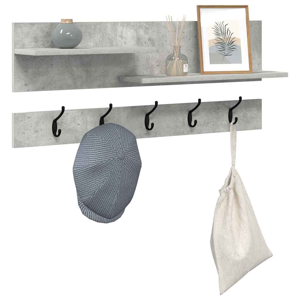 Wall-Mounted Coat Rack Wall-Mounted Concrete Grey