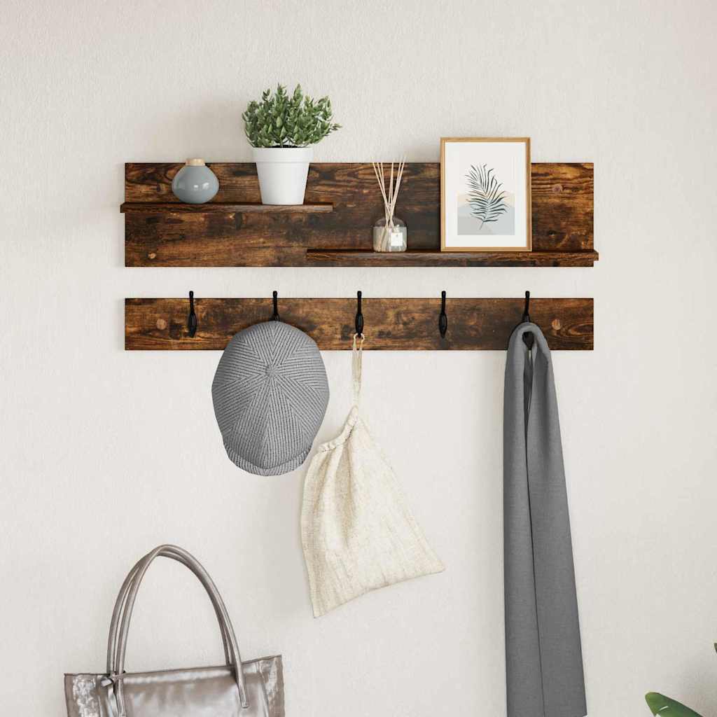 Wall-Mounted Coat Rack Wall-Mounted Smoked Oak 90 x 15 x 36 cm