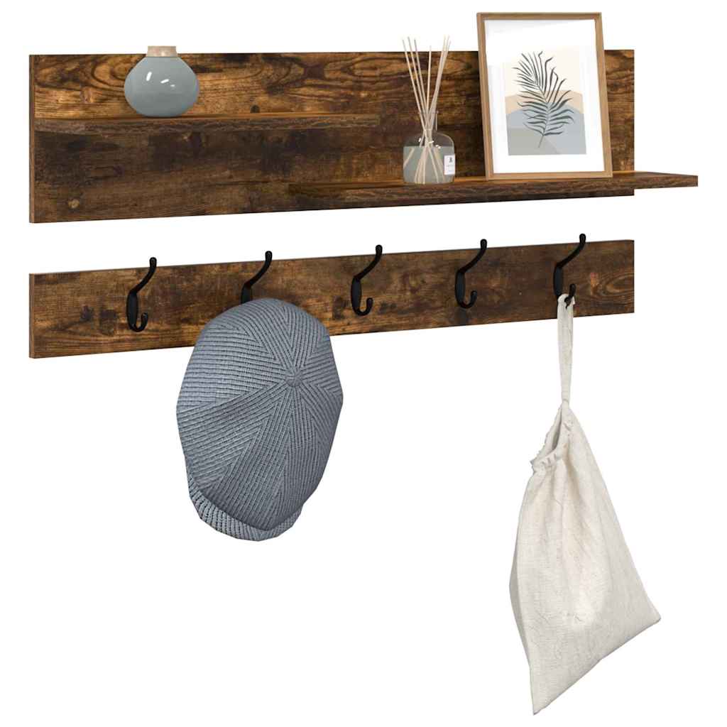 Wall-Mounted Coat Rack Wall-Mounted Smoked Oak 90 x 15 x 36 cm