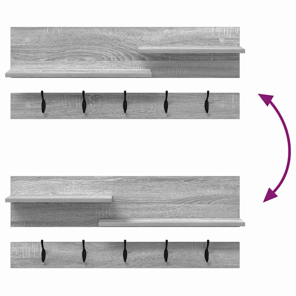 Wall-Mounted Coat Rack Wall-Mounted Grey Sonoma 90 x 15 x 36 cm