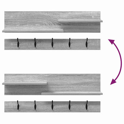 Wall-Mounted Coat Rack Wall-Mounted Grey Sonoma 90 x 15 x 36 cm
