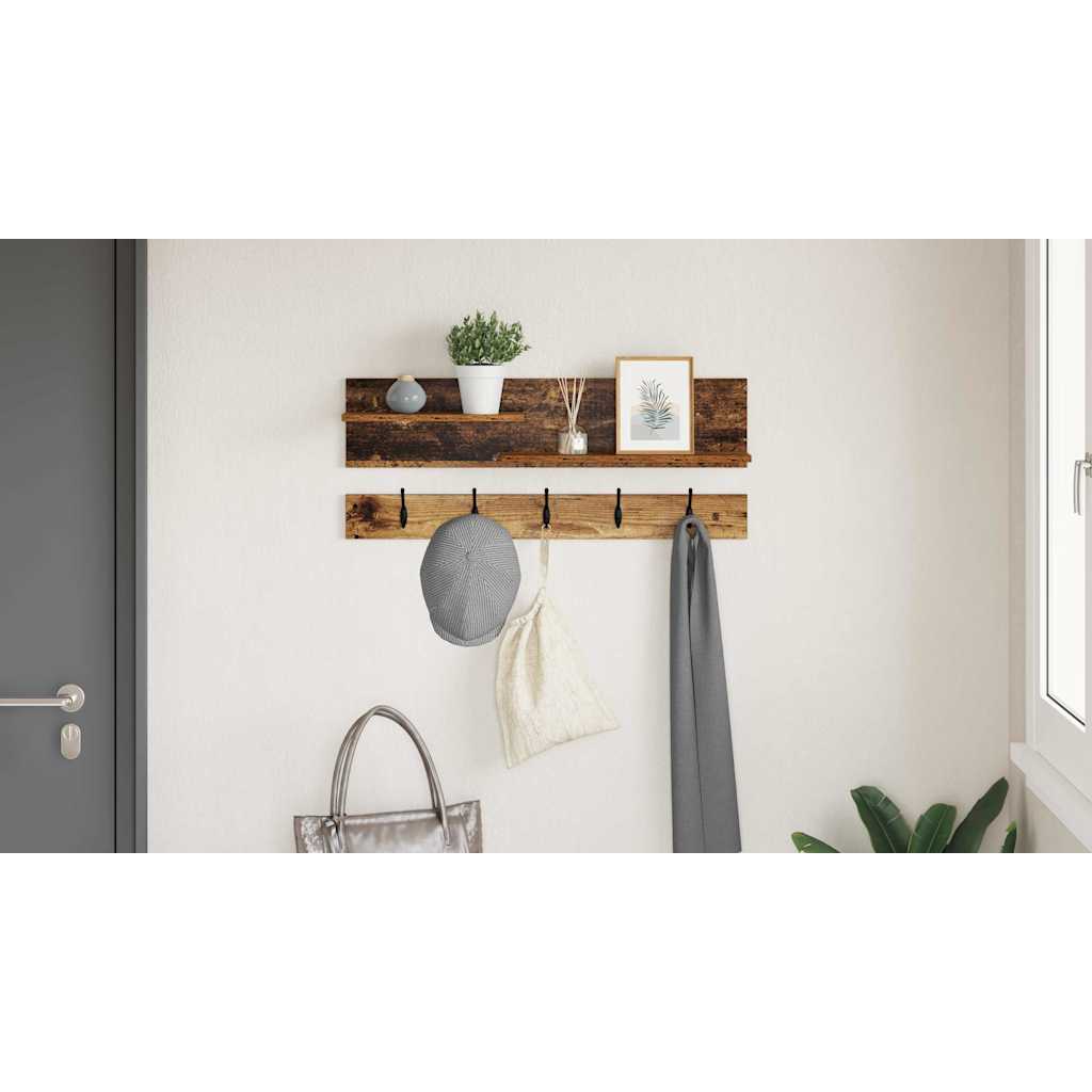Wall-Mounted Coat Rack Old Wood 90 x 15 x 36 cm Engineered wood