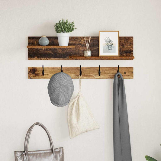 Wall-Mounted Coat Rack Old Wood 90 x 15 x 36 cm Engineered wood