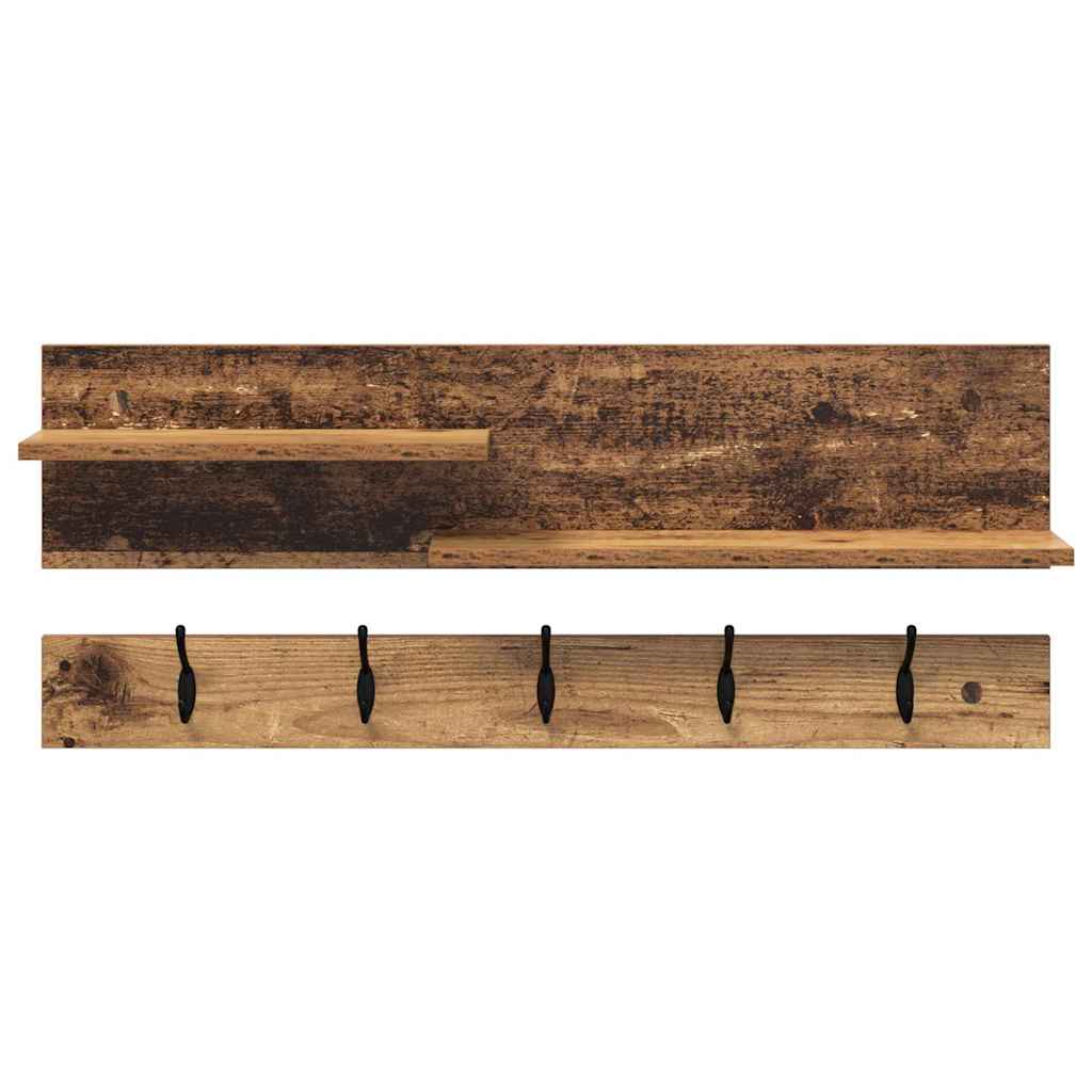 Wall-Mounted Coat Rack Old Wood 90 x 15 x 36 cm Engineered wood