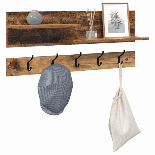 Wall-Mounted Coat Rack Old Wood 90 x 15 x 36 cm Engineered wood