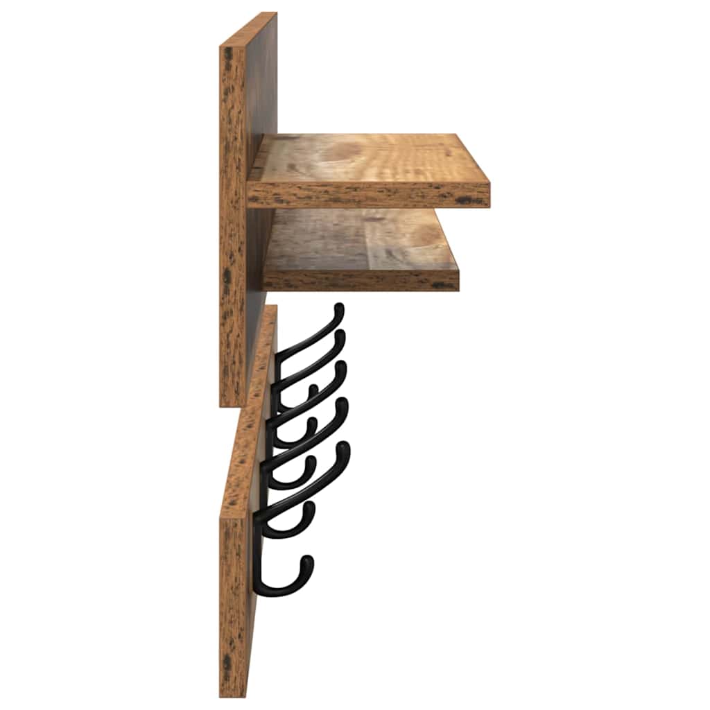 Wall-Mounted Coat Rack Old Wood 90 x 15 x 36 cm Engineered wood