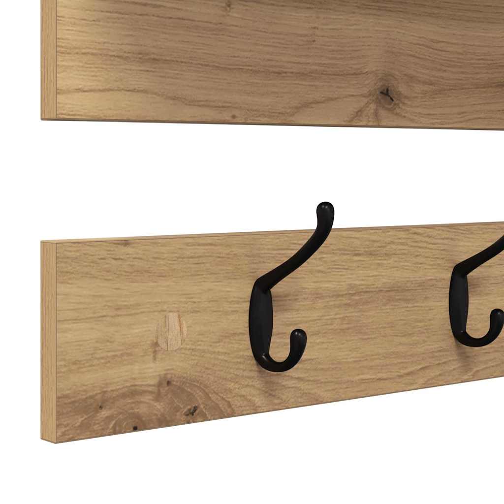 Wall-Mounted Coat Rack with Shelf Artisan Oak 90 x 15 x 36 cm