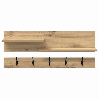 Wall-Mounted Coat Rack with Shelf Artisan Oak 90 x 15 x 36 cm