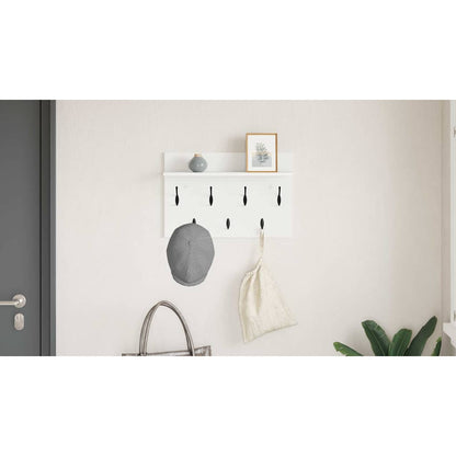 Wall-Mounted Coat Rack White 60 x 40 x 12 cm Engineered wood