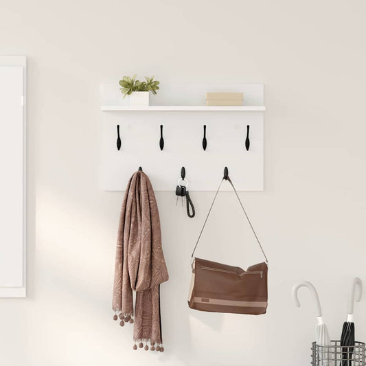 Wall-Mounted Coat Rack Wall-Mounted White 60 x 40 x 12 cm