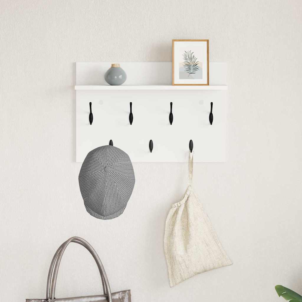 Wall-Mounted Coat Rack Wall-Mounted White 60 x 40 x 12 cm