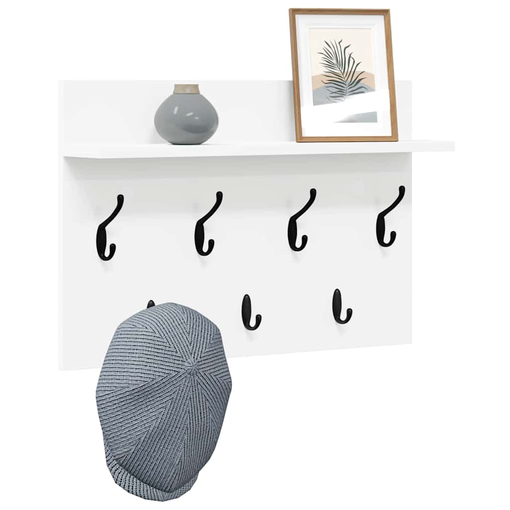 Wall-Mounted Coat Rack Wall-Mounted White 60 x 40 x 12 cm