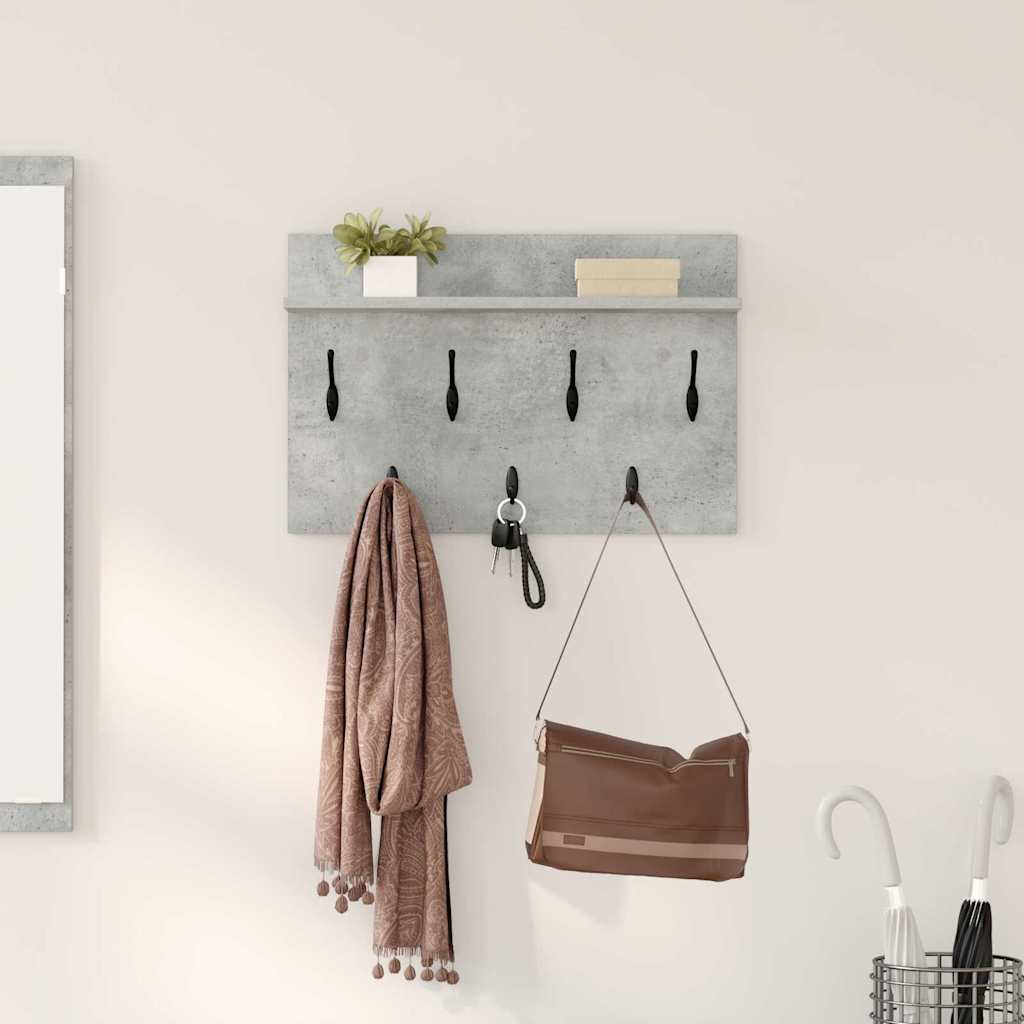 Wall-Mounted Coat Rack Wall-Mounted Concrete Grey