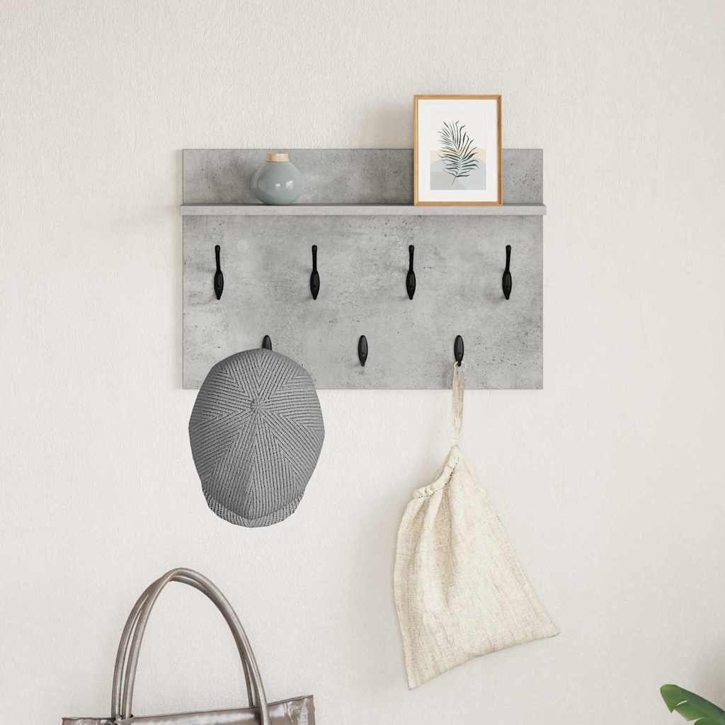 Wall-Mounted Coat Rack Wall-Mounted Concrete Grey