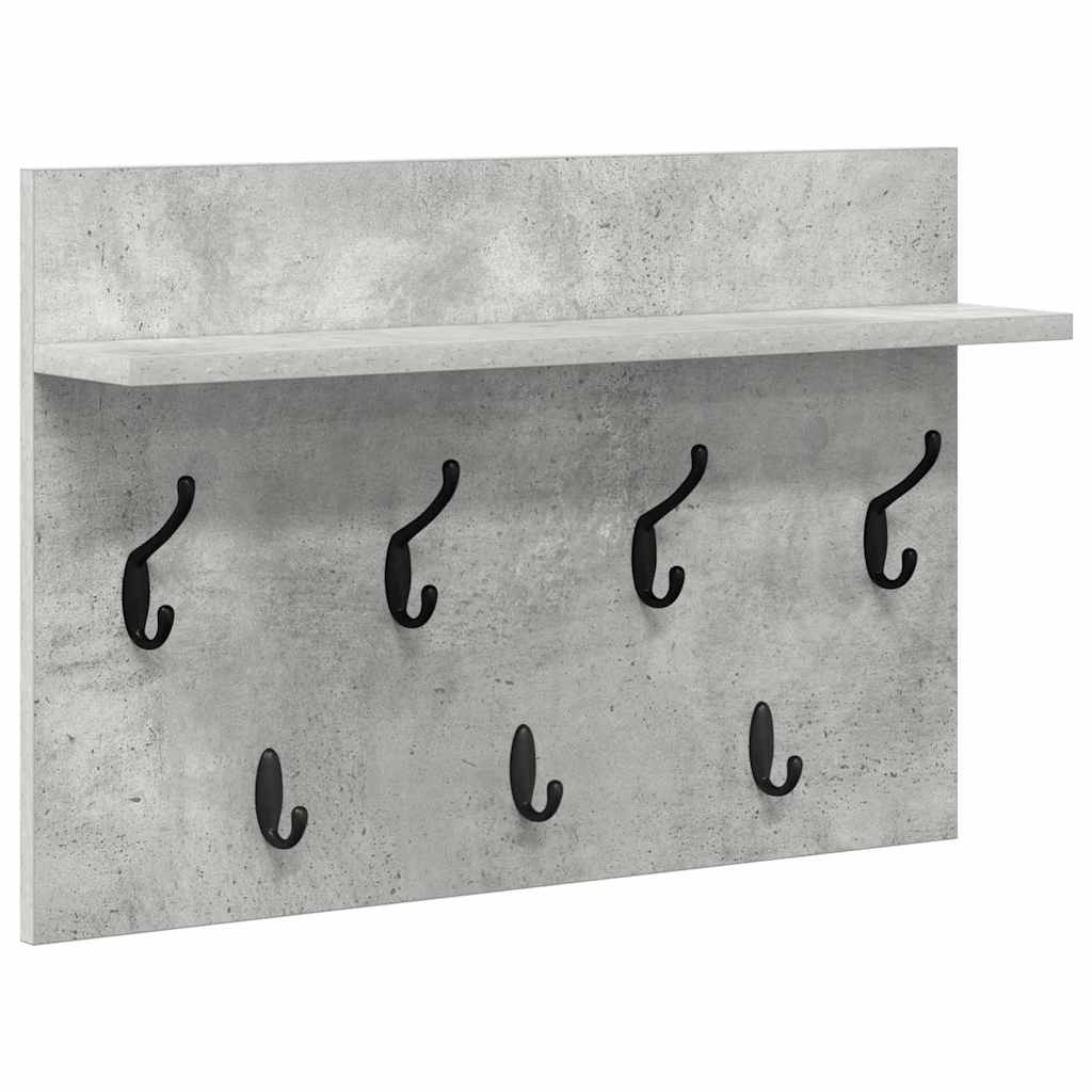 Wall-Mounted Coat Rack Wall-Mounted Concrete Grey