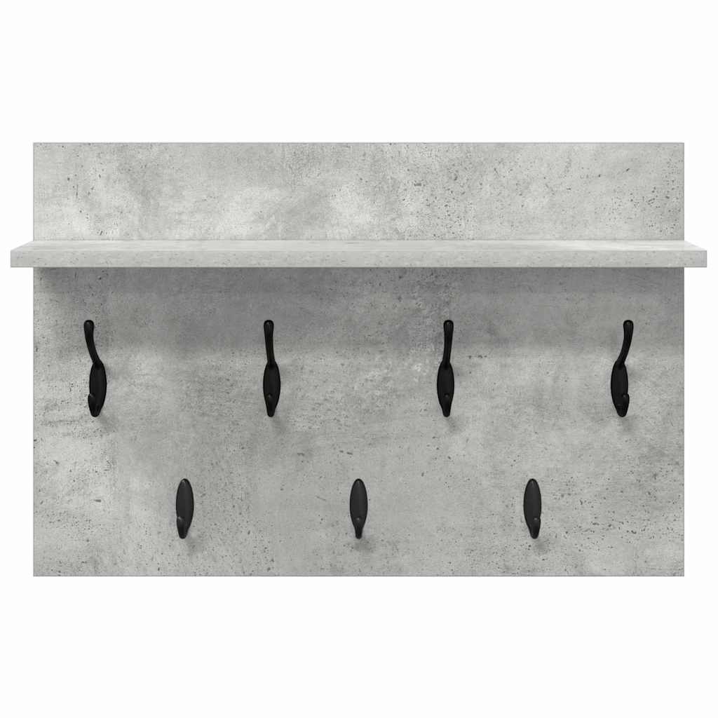 Wall-Mounted Coat Rack Wall-Mounted Concrete Grey