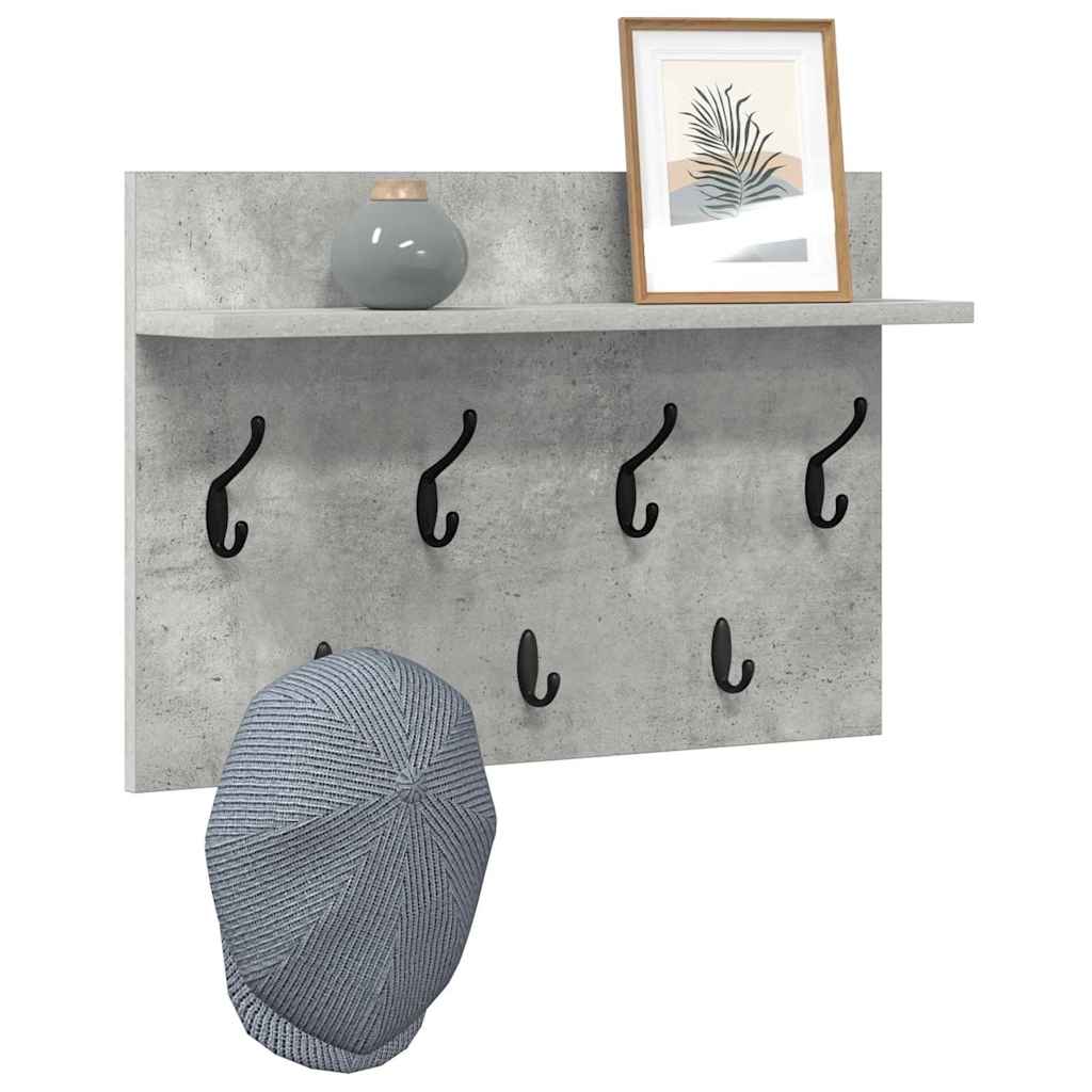 Wall-Mounted Coat Rack Wall-Mounted Concrete Grey