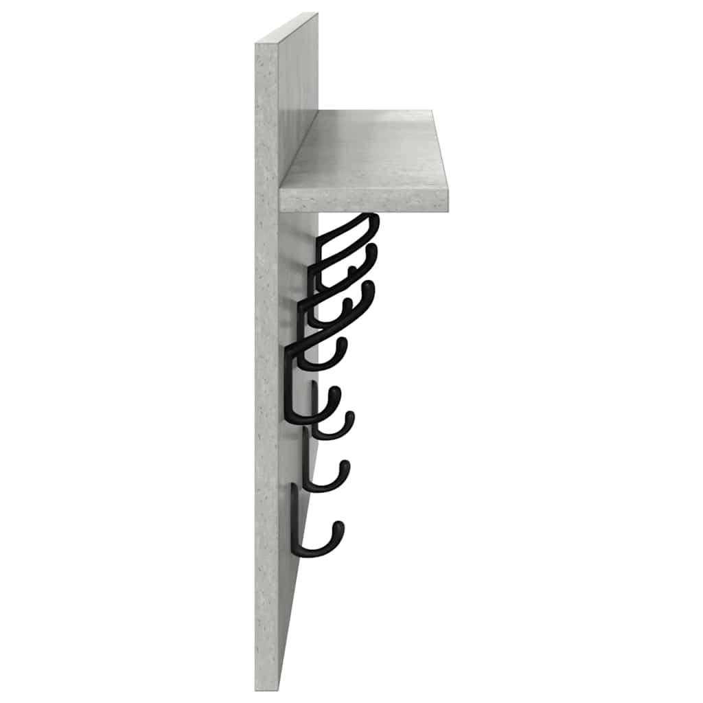 Wall-Mounted Coat Rack Wall-Mounted Concrete Grey