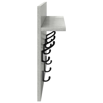 Wall-Mounted Coat Rack Wall-Mounted Concrete Grey