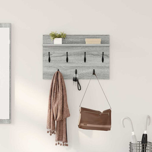 Wall-Mounted Coat Rack Wall-Mounted Grey Sonoma 60 x 40 x 12 cm
