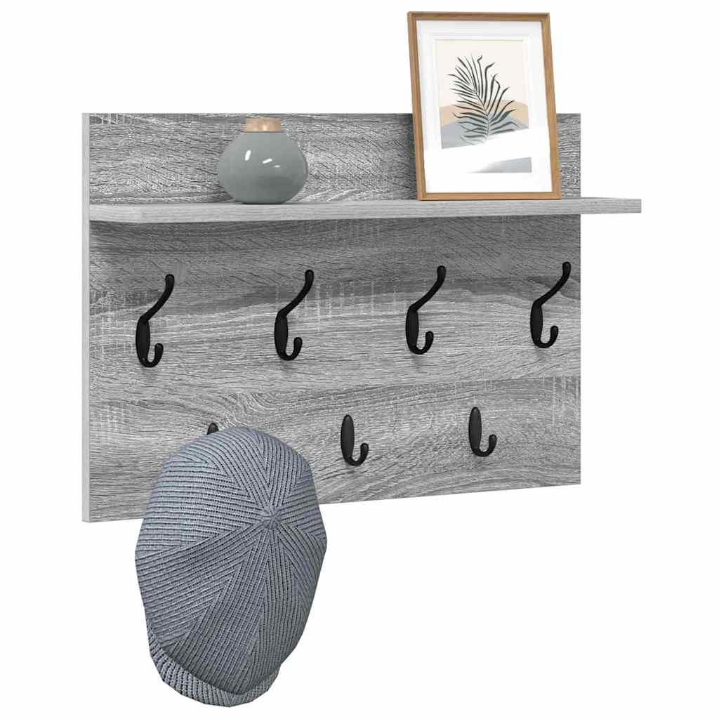 Wall-Mounted Coat Rack Wall-Mounted Grey Sonoma 60 x 40 x 12 cm