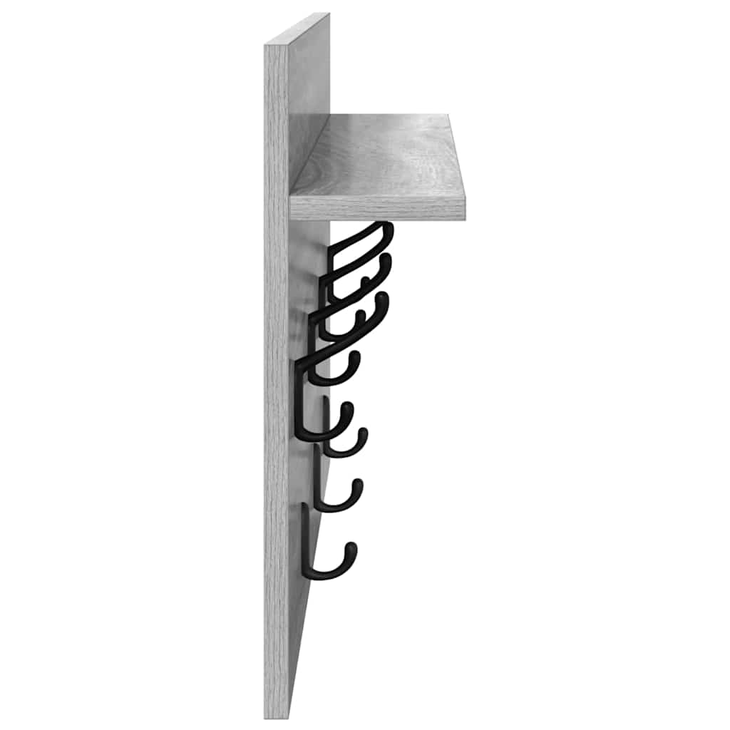 Wall-Mounted Coat Rack Wall-Mounted Grey Sonoma 60 x 40 x 12 cm
