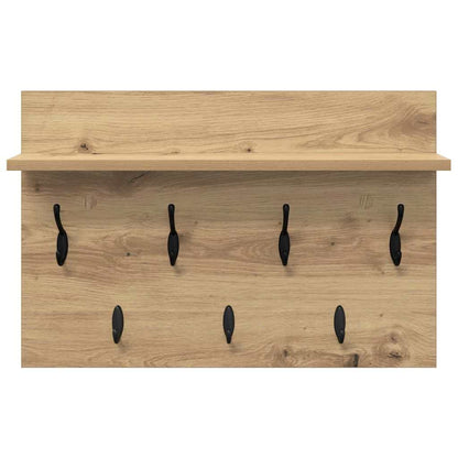 Wall-Mounted Coat Rack with Shelf Artisan Oak 60 x 40 x 12 cm