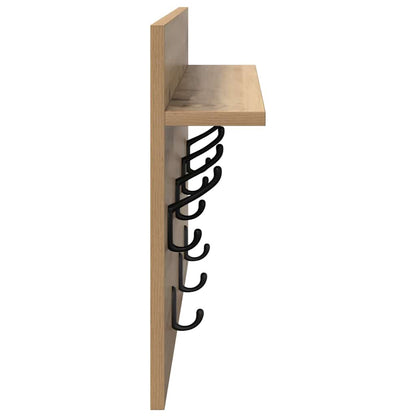 Wall-Mounted Coat Rack with Shelf Artisan Oak 60 x 40 x 12 cm