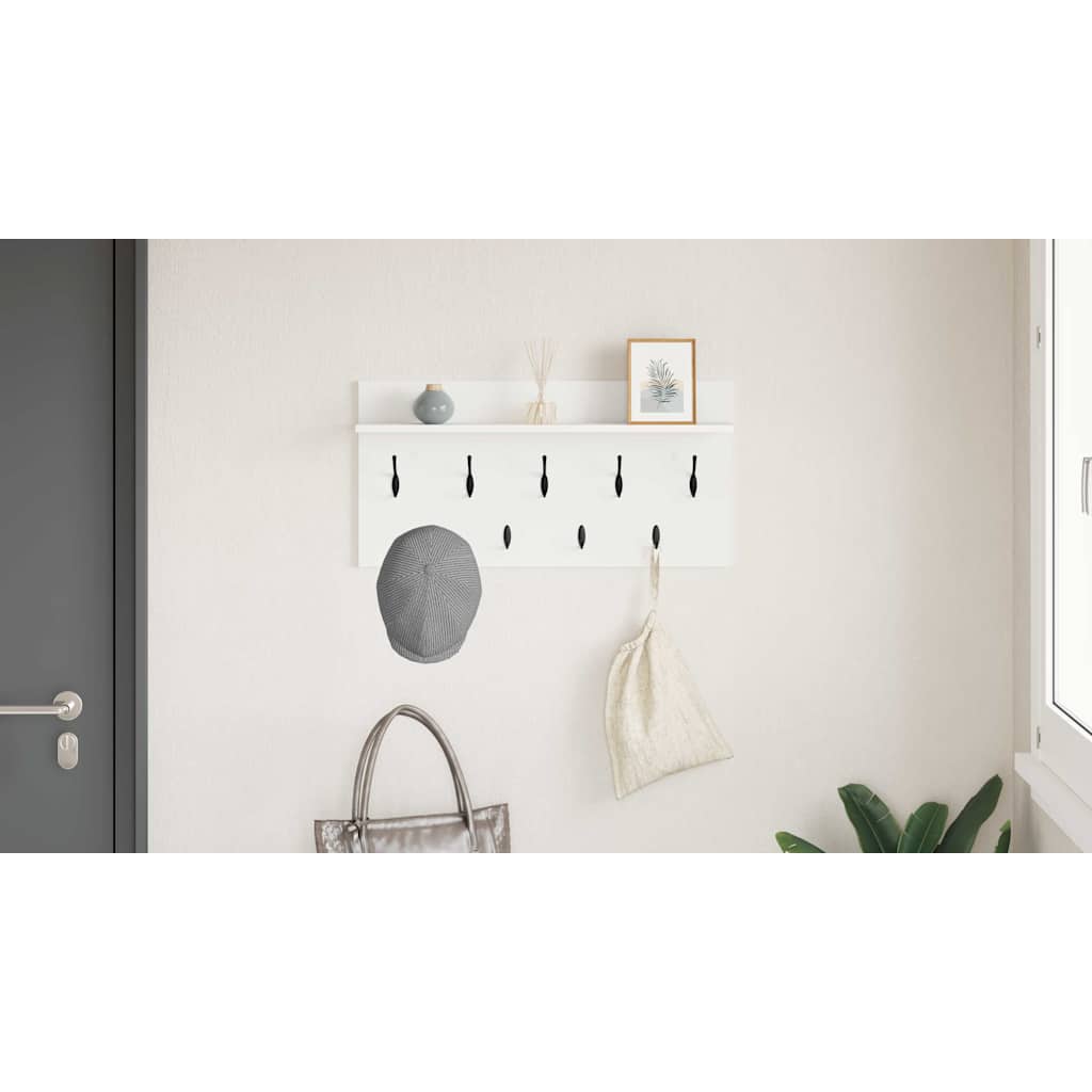 Wall-Mounted Coat Rack White 80 x 40 x 12 cm Engineered wood