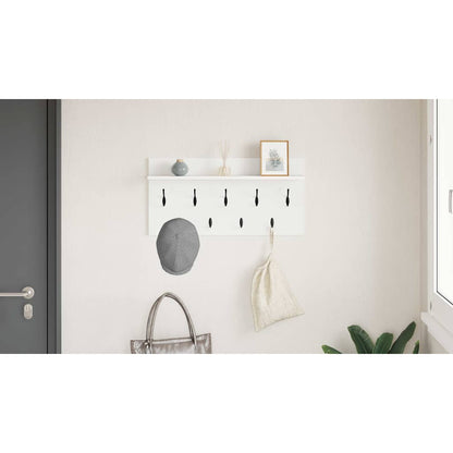 Wall-Mounted Coat Rack White 80 x 40 x 12 cm Engineered wood