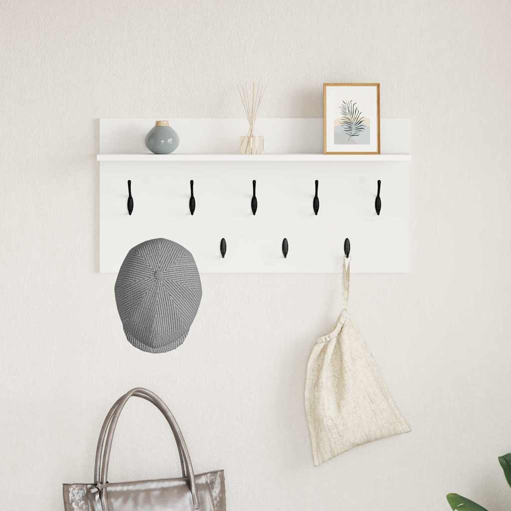 Wall-Mounted Coat Rack Wall-Mounted White 80 x 40 x 12 cm