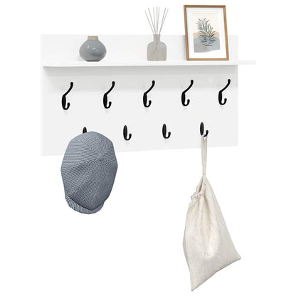 Wall-Mounted Coat Rack Wall-Mounted White 80 x 40 x 12 cm