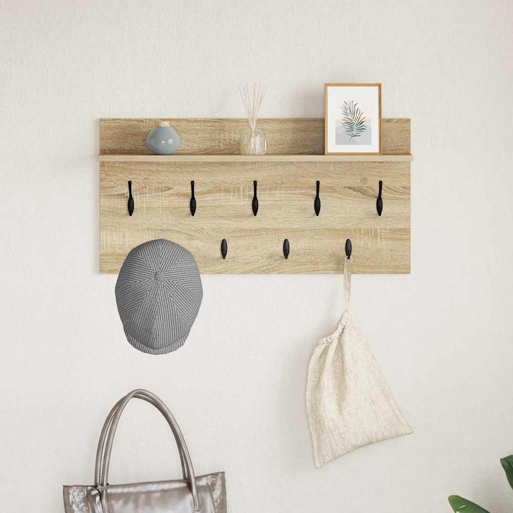 Wall-Mounted Coat Rack Wall-Mounted Sonoma Oak 80 x 40 x 12 cm