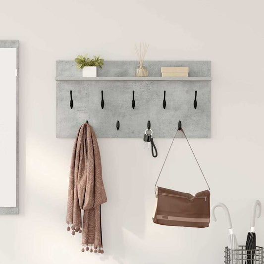 Wall-Mounted Coat Rack Wall-Mounted Concrete Grey