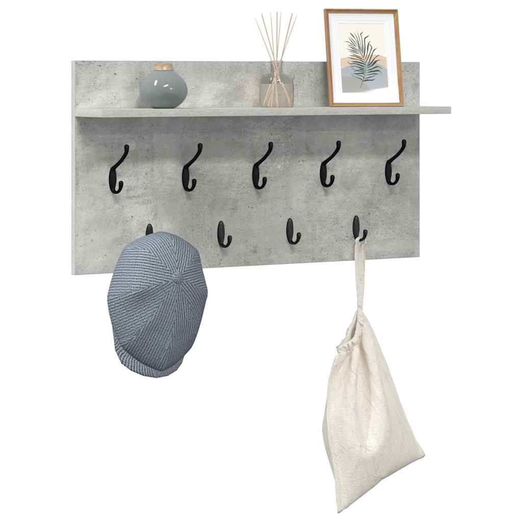Wall-Mounted Coat Rack Wall-Mounted Concrete Grey