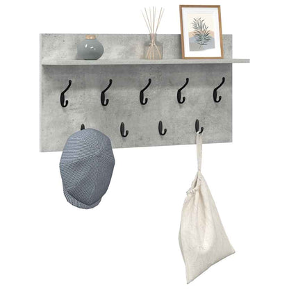 Wall-Mounted Coat Rack Wall-Mounted Concrete Grey