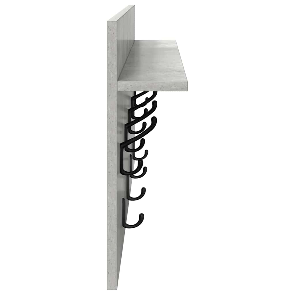 Wall-Mounted Coat Rack Wall-Mounted Concrete Grey