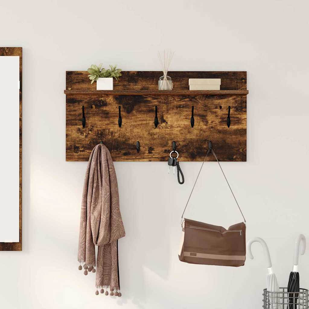 Wall-Mounted Coat Rack Wall-Mounted Smoked Oak 80 x 40 x 12 cm