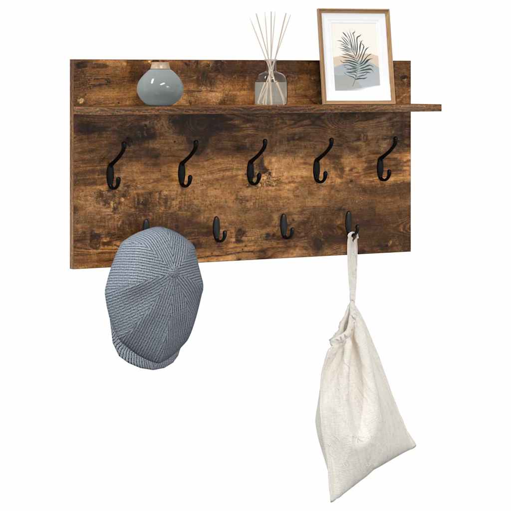 Wall-Mounted Coat Rack Wall-Mounted Smoked Oak 80 x 40 x 12 cm