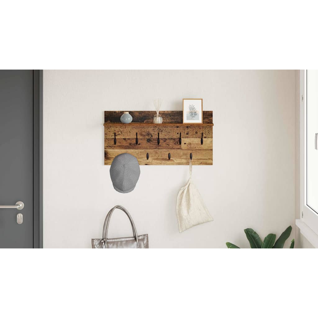 Wall-Mounted Coat Rack Old Wood 80 x 40 x 12 cm Engineered wood