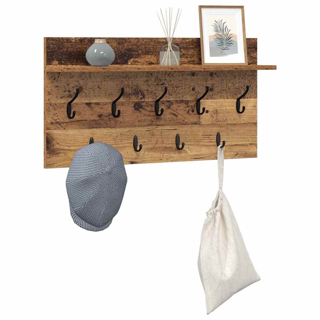 Wall-Mounted Coat Rack Old Wood 80 x 40 x 12 cm Engineered wood