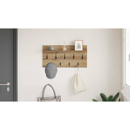 Wall-Mounted Coat Rack with Shelf Artisan Oak 80 x 40 x 12 cm